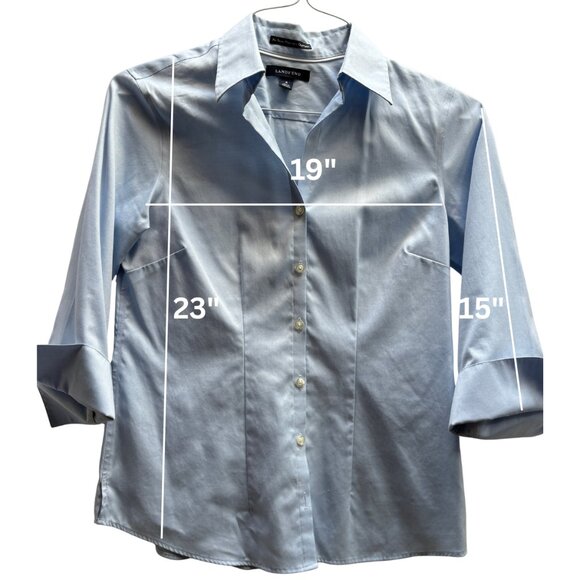 Land's End No Iron Pinpoint Oxford Shirt – Size 4 - Picture 7 of 7